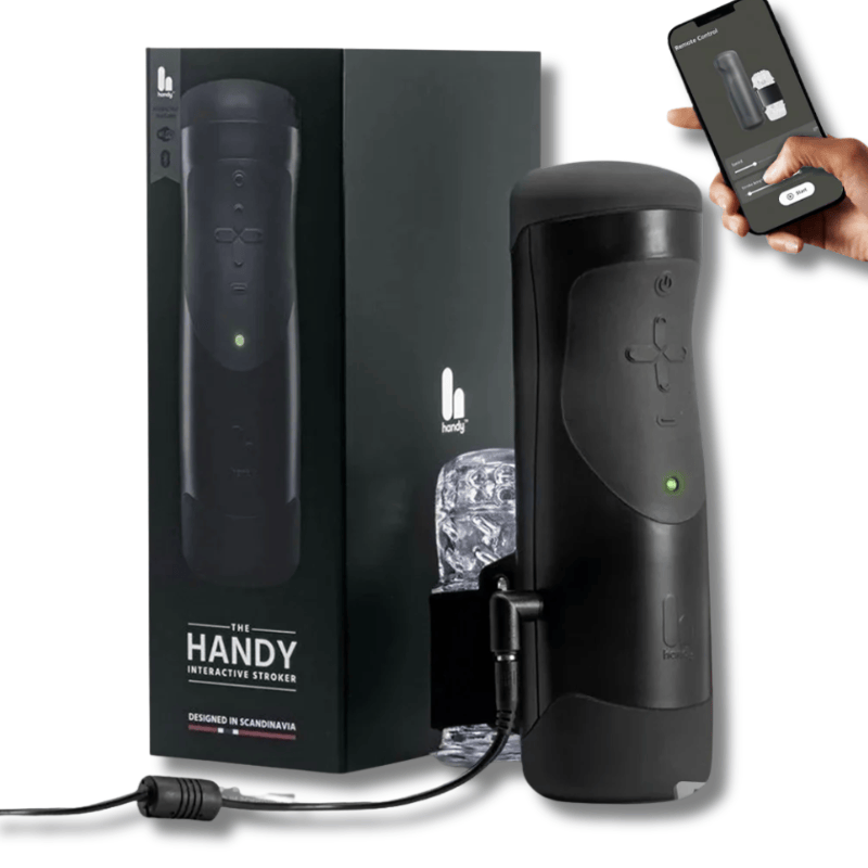 The Handy's product page shows the device beside its interchangeable sleeve and content ecosystem. The machine is only half the experience; scripts, mounting and the chosen sleeve decide how it feels in practice.